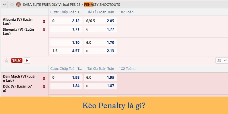 Cược kèo Penalty