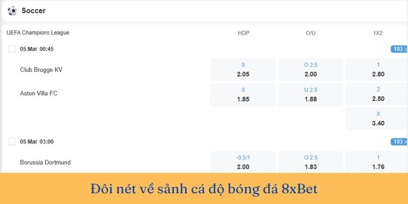 Sảnh thể thao 8xBet